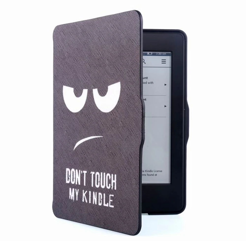 Hot Pada case for Amazon kindle paperwhite 2015 6'' touchscreen ereader 6 smart cover pu leather case(Don't touch my kindle) |