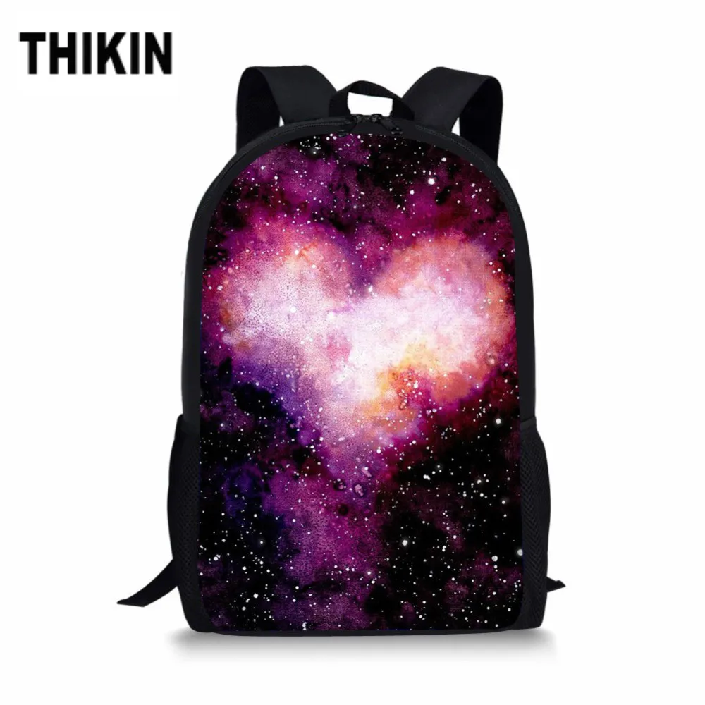 ThiKin розовый Galaxy Черный розовый принт школьные сумки Galaxy Thunder Mochila сумки для ноутбука рюкзак с цепочкой для девочек Дорожная сумка на плечо