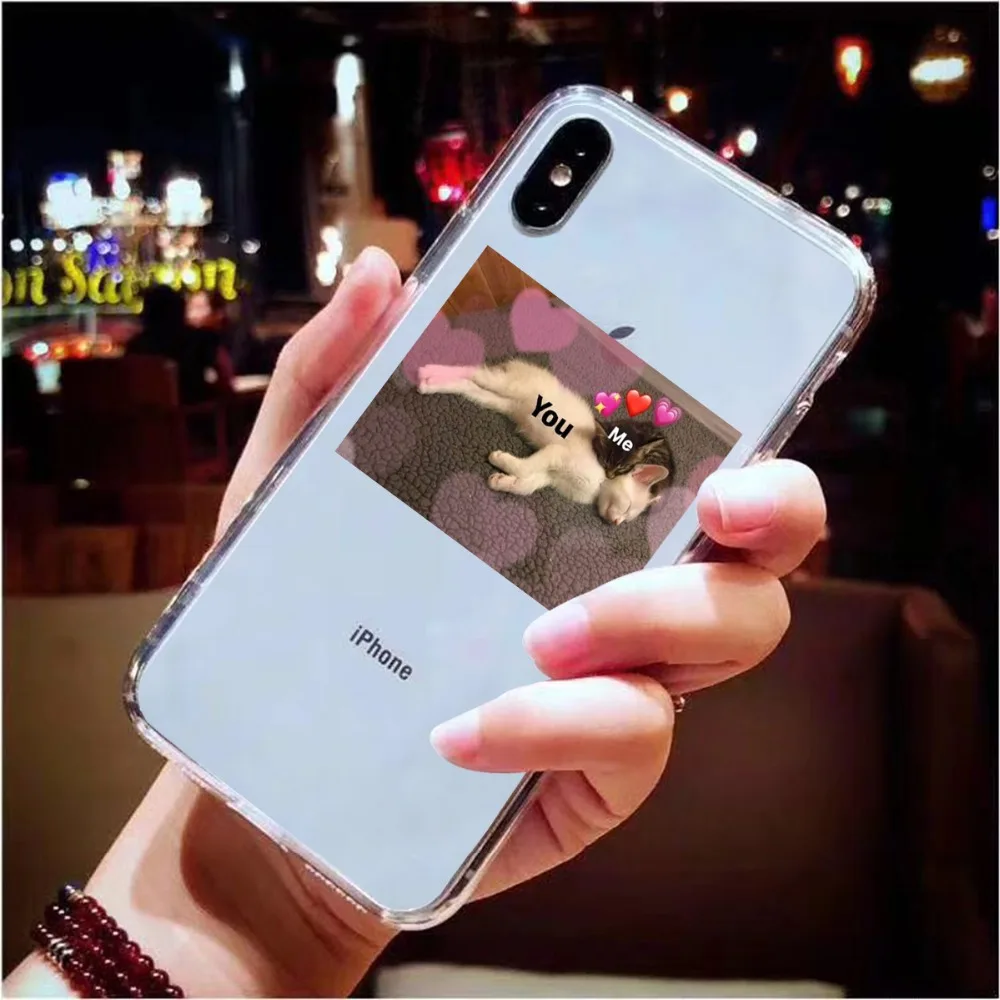 Супер милый кот собака мультфильм розовый в форме сердца ты и я серия HD Прозрачный чехол для телефона для iphone 11 Pro XS Max X XR 8 7 6 6S Plus 5S SE
