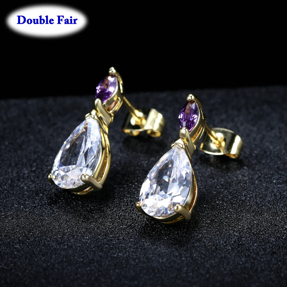

Big Water Drop Crystal Stud Earrings For Women Brithday Gift Push-back Earring Jewelry Wholesale DWE267