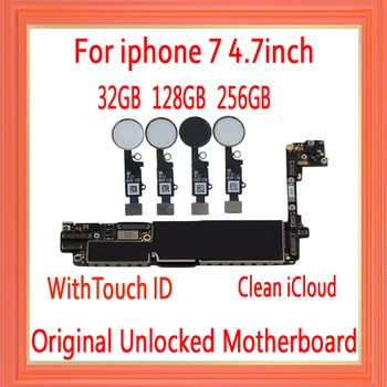 

Gold Pink White Black for iphone 7 Motherboard with IOS System,Original unlocked for iphone 7 Mainboard with Touch ID,No iCloud