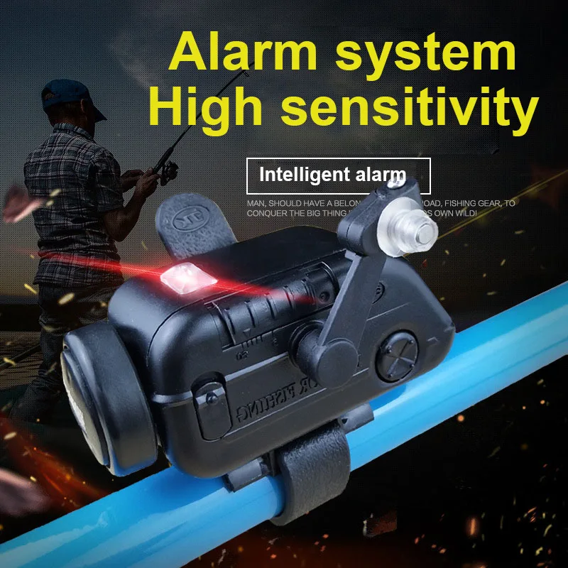 

2019 Fishing Alarm High Sensitive LED Fishing Bite Signal Alarms Rod Clamp Clip Adjustable Sound ALS88