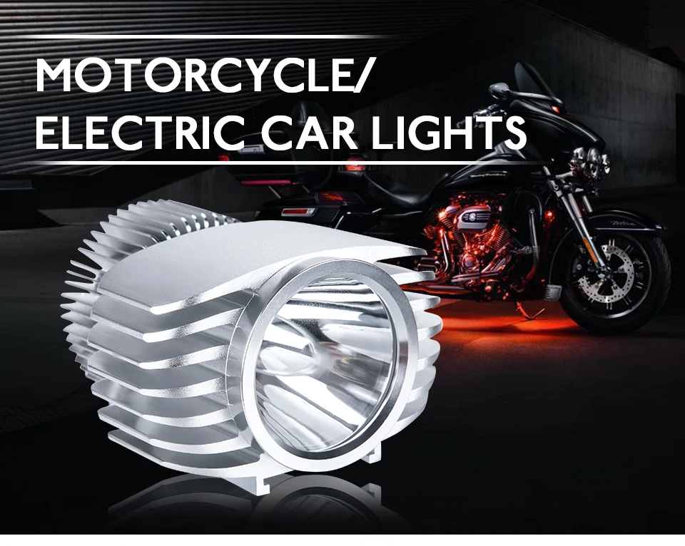 VooVoo 15W 25W LED Motorcycle Car Spotlight Headlight Fog DRL Light for Scooter E-bike Truck ATV UTV SUV Motorbike Headlamp (1)