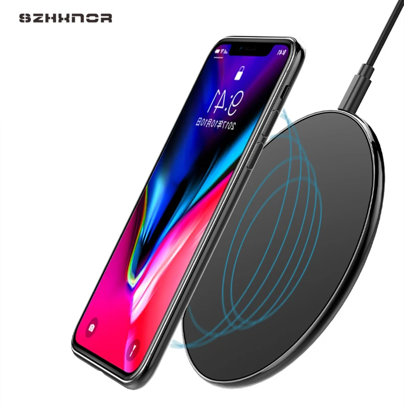 10 Вт Qi Беспроводное зарядное устройство для iPhone X Xs MAX XR 8 plus Быстрая зарядка для samsung S10 S9 A50 A70 Note 9 8 10 USB зарядное устройство Pad