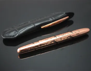 

Mini Crocodile 9cm space ballpoint pen rose gold rings and leather pouch Neat Convience Luxury Metal pens with original box