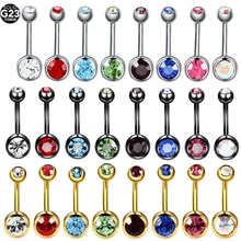 1 шт. G23 Титан с украшением в виде кристаллов украшения для пирсинга пупка серьги-гвоздики в богемном стиле пирсинг ombligo двойной камень серьги-подвески в форме спирали для пирсинга в пупке ювелирные изделия