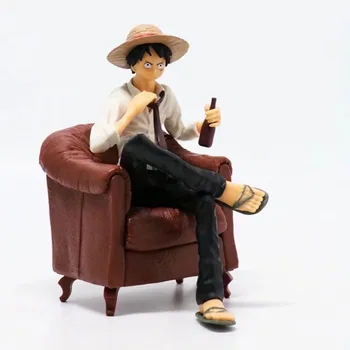 

One Piece Portgas D Luffy Sitting Action Figure One Piece Anime Monkey D Luffy PVC Collectible Model Toys 15cm Gift