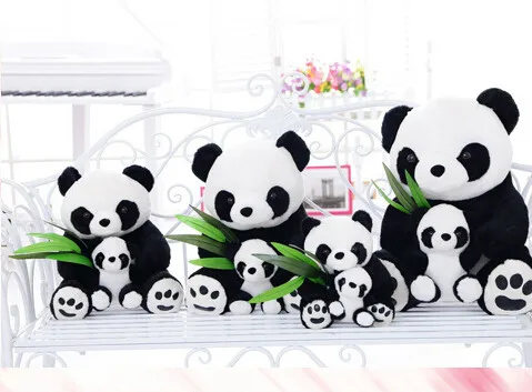 25 см Хорошее качество сидя мама и ребенок панда плюшевые игрушки мягкие куклы-панды мягкие подушки детские игрушки