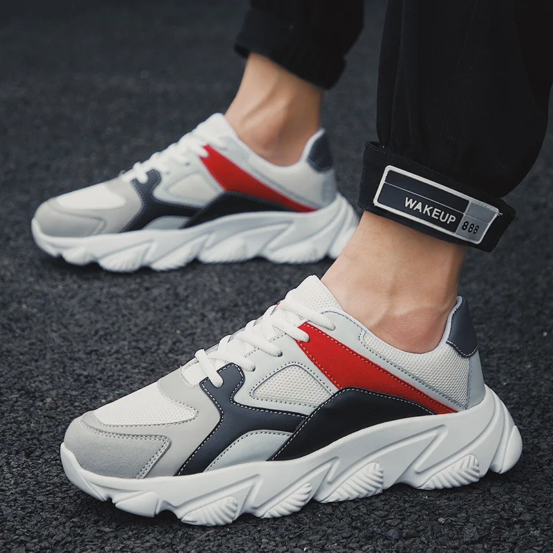

Men Sneaker Soft Air Mesh Breathable Sports Casual Flat Shoes 2019 Fashion Lac-up Man Shoes Lightweight Popular Walking Sneakers