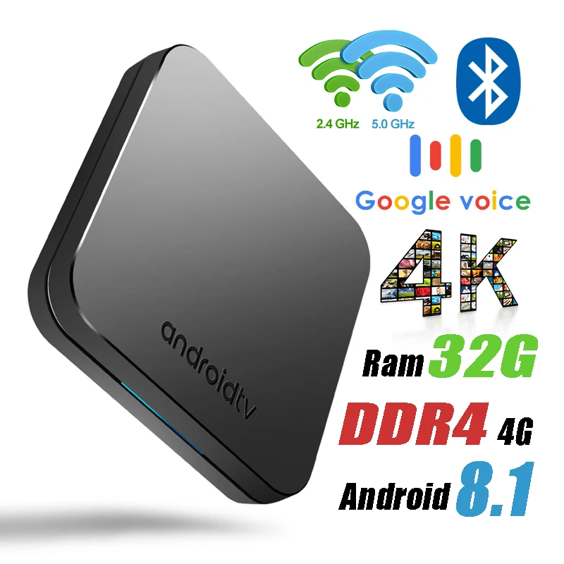 

Mecool KM9 Android 8.1 Smart TV Box Voice Control S905X2 4GB DDR4 RAM 32GB ROM 2.4G 5G WiFi Bluetooth 4.1 4K TV Box Set-top Box