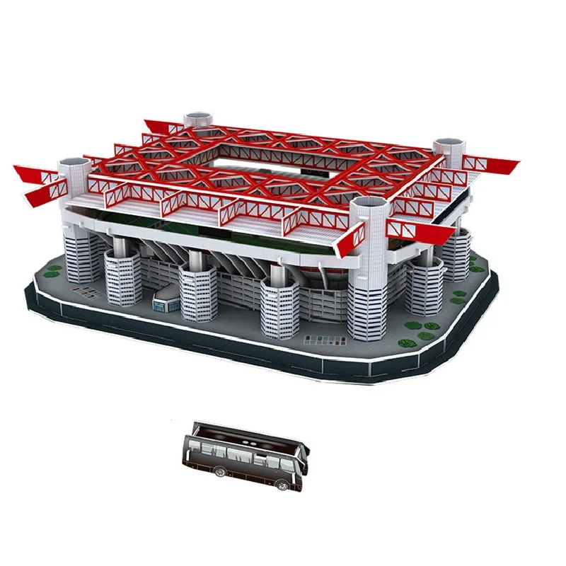 Классические модели 3D паззлов, стадионы Giuseppe Meazza RU Competition, футбольные игры, стадионы, DIY кирпичные игрушки, масштабные наборы бумаги