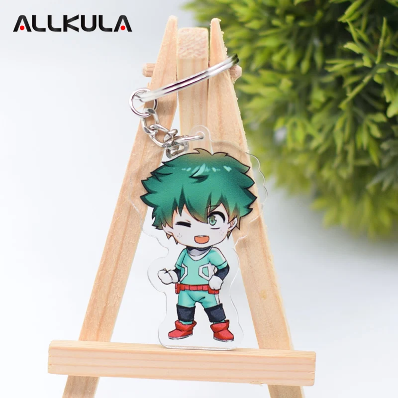 1pcs My Hero Academia Action Figure Keychain Double Sided Keyring Anime