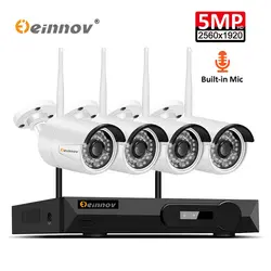 Einnov H.265 4CH CCTV Системы 5MP 2592*1944 Wifi IP Камера Водонепроницаемый Onvif обнаружения движения Aduio запись Камеры Скрытого видеонаблюдения комплект