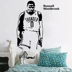 Новое поступление Винил Wall Art стикер Баскетбол звезды Рассел Уэстбрук стены наклейки Стикеры украшения Настенный декор росписи