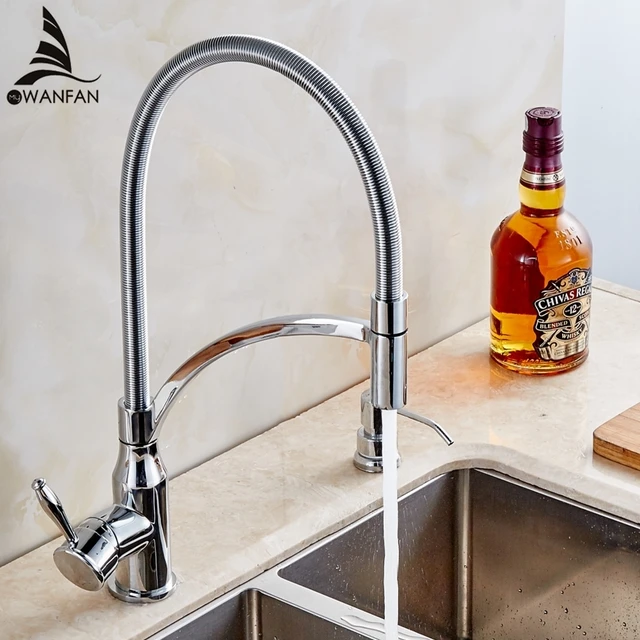 Best Quality Chrome Spring Kitchen Faucets Single Handle Spring Pull Down Kitchen Tap 360 Swivel Water Mixer Crane Hot Cold Mixer Tap MKQ3-L Best Quality Chrome Spring Kitchen Faucets Single Handle Spring Pull Down Kitchen Tap 360 Swivel Water Mixer Crane Hot Cold Mixer Tap MKQ3-L