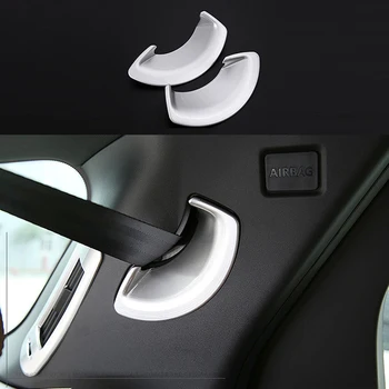 

2pcs Chrome ABS Car accessories Interior Rear safty belt Pillar Frame Cover Trim Fit For Land Rover Discovery Sport 2015-2018