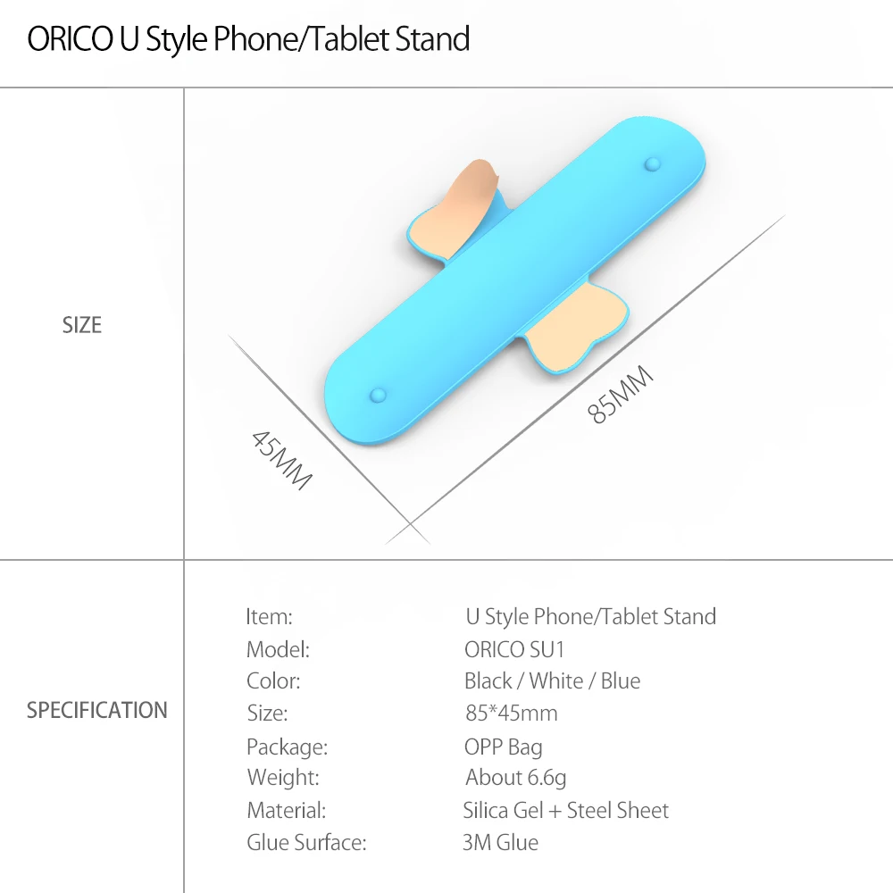 ORICO Mini Touch U One Touch Silicone Stand Finger Rings Universal Portable Phone Holder For iPhone 6 5s 7 Samsung Tablet PC ORICO Mini Touch U One Touch Silicone Stand Finger Rings Universal Portable Phone Holder For iPhone 6 5s 7 Samsung Tablet PC