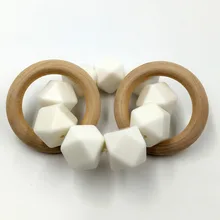 Baby Silicone font b Teether b font Nursing Bracelet Wooden font b Teether b font Ring