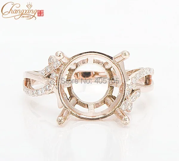 11.0mm Round 14K Yellow Gold Natural Pave Set Diamond Semi Mount Setting Ring Free Shipping 11.0mm Round 14K Yellow Gold Natural Pave Set Diamond Semi Mount Setting Ring Free Shipping