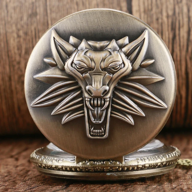 Bronze Classic Game The Witcher 3 Wild Hunt Quartz Pocket Watch Retro Pendant Me Bronze Classic Game The Witcher 3 Wild Hunt Quartz Pocket Watch Retro Pendant Me