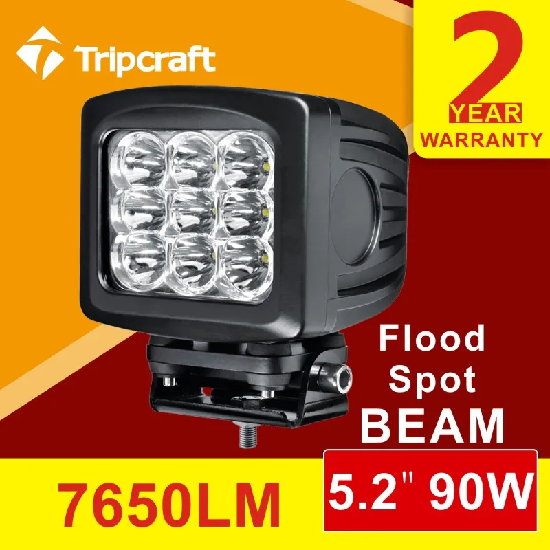 90W LED Work Light Tractor Truck 12v 24v IP67 SPOT Flood Offroad LED Drive light LED Fog Light High Power