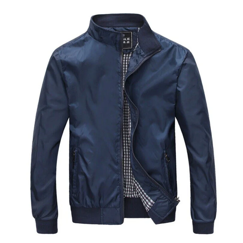 Kopen Big Size 4XL 5XL Mens Lente Zomer Jassen Casual Dunne Mannelijke Windbreakers College Bomber Black Windcheater Hommes Varsity Jacket