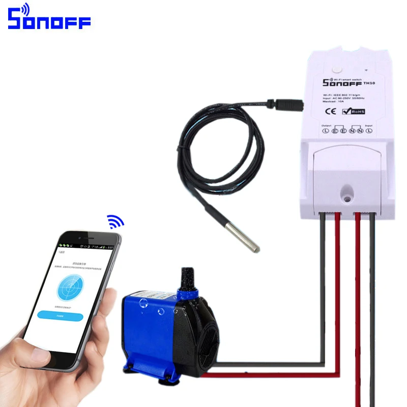 Sonoff TH10 умный переключатель Wi Fi Мониторинг температуры и влажности Wifi домашний