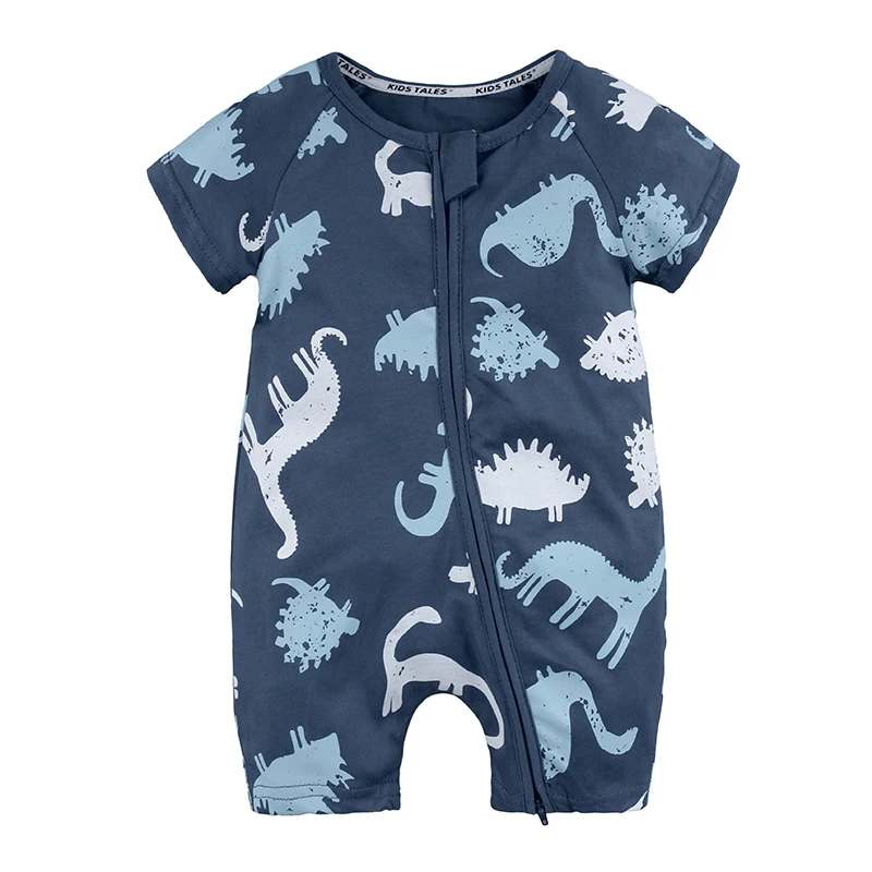 

Newborn Baby Overalls Summer Cartoon Dino Girls Boys Overalls For Babies Clothes 2019 New Short Sleeve Kids Slippers DLY332