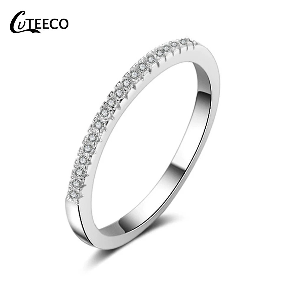 CUTEECO европейские модные обручальные кольца для женщин дизайн циркониевое кольцо Свадебные украшения подарок Прямая поставка