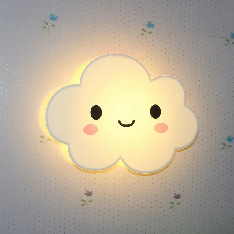 

Romantic Square Blue White Cloud LED Night Light Wall Lamp Bedroom Home Kids Children Wedding Party Decoration