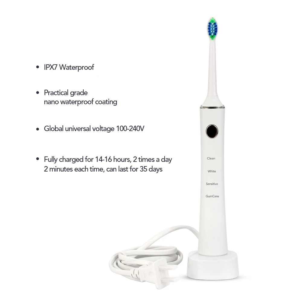 4 режима, Ультразвуковая электрическая зубная щетка для взрослых, перезаряжаемая ультра звуковая зубная щетка для зубов, приборы для личной гигиены, 4 головки, глубокое очищение
