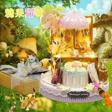 Милая комната Diy Кукольный дом для кукол со дня рождения миниатюрная мебель дом игрушка для детей с деревянный дом, игрушки-конфеты кошка