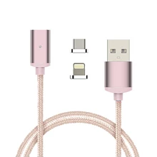 5 шт. 1 м Магнитный Micro usb кабель для зарядки кабель для освещения 2 в 1 быстрый зарядный Шнур для iPhone Android Магнитный кабель для передачи данных