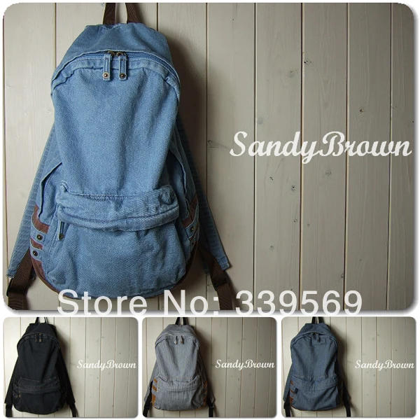 2014 new jeans Middot . water wash denim general women backpack school