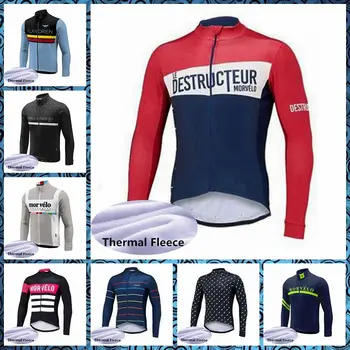 

2019 Morvelo Thermal Fleece Cycling Jerseys Winter Warm Mtb Long Sleeve Men U42511