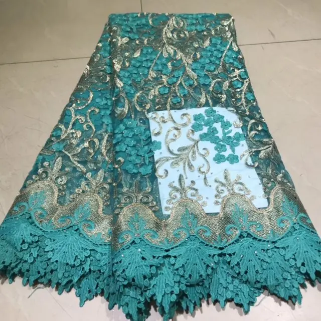 

African Lace Fabric with Rhinestone 2019 Latest Design High Quality 3D Swiss Voile Lace Fabrics for Dress French Nigerian Lace
