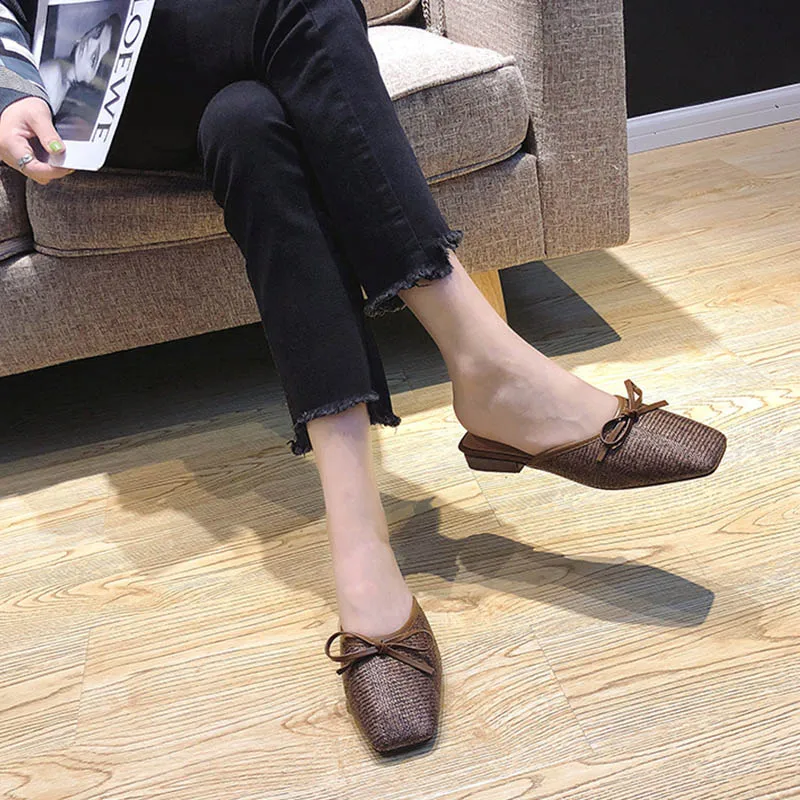 knotted mules flat