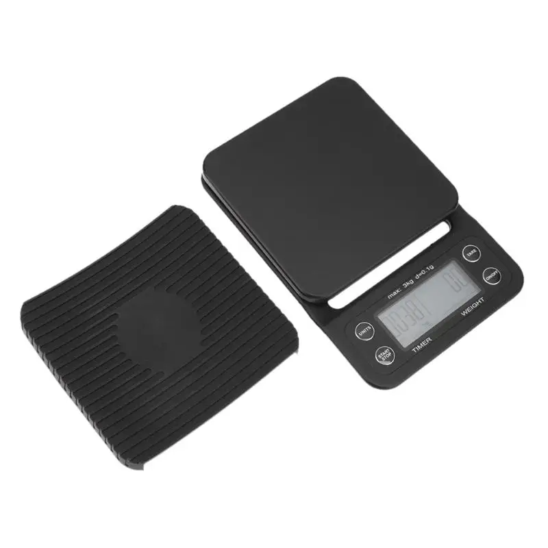 Кг/3 кг/0,1 г принимает массу весом до 5 кг/0,5 г профессия дома Кофе цифровые весы с таймером электронные ювелирные весы Кухня Еда Баланс весы - Цвет: Black 3KG