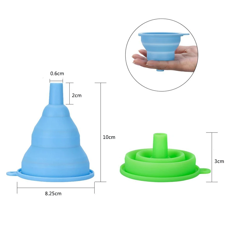 1PC Collapsible Silicone Funnel Foldable Oil Water Liquid Separating Funnel Hopper Kitchen Tools Gadgets Cooking Accessories (1)