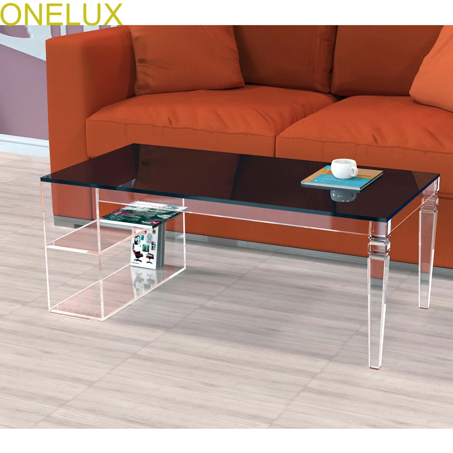 Tapered Acrylic Storage Coffee Table,Lucite Magazine Tables -100W50D40H CM