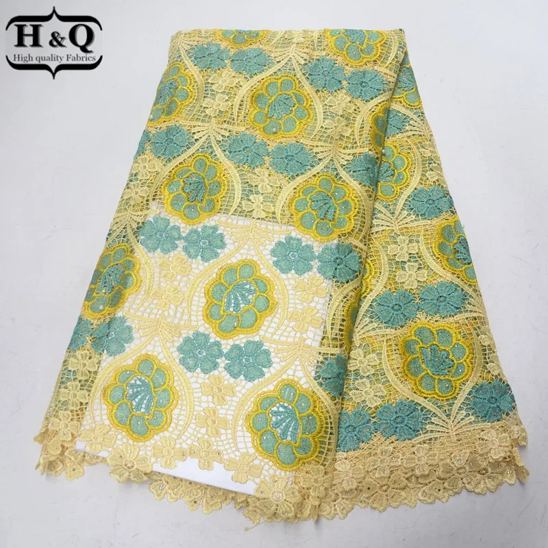 

Stylish 2019 African Water Soluble Lace With High Quality African Cord Lace With Beads 5 Yards/Piece For Lovely Ladies Dress