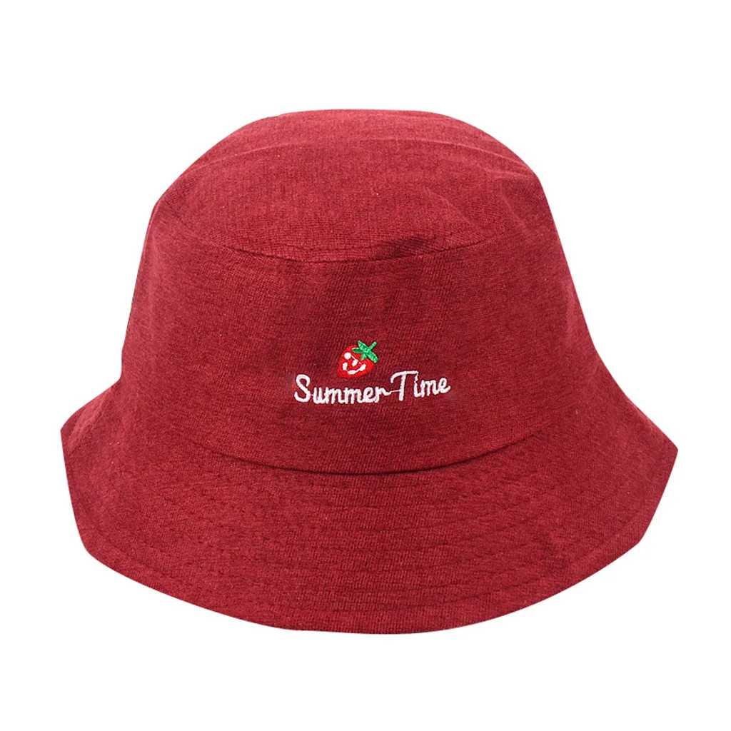 

feitong Sun Foldable Cap Adult Women Men Strawberry Corduroy Fisherman Hat Sunscreen Outdoors Chalas De Verano Mujer#y10