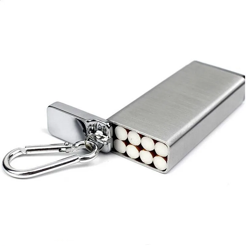 

Fashion Portable Cigarette Metal Case & Ashtray Keychain Pocket Outdoor Moisture-Proof Cigarette Box Can Cigarette Storage