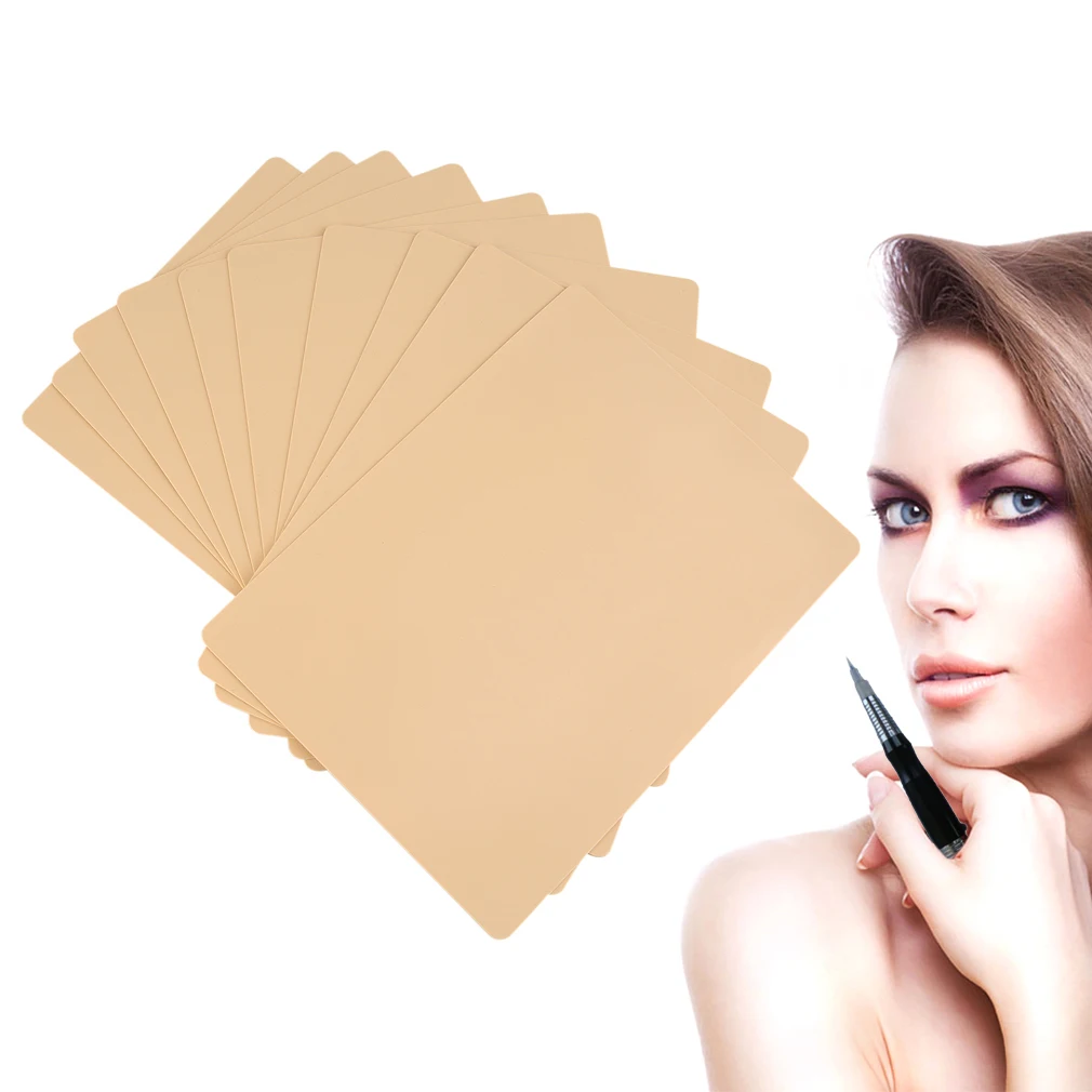 

10pcs/pack Permanent Makeup Eyebrow Lips 20 x 15cm Blank Tattoo Practice Skin Sheet for Needle Machine Supply Kit Drop Shipping