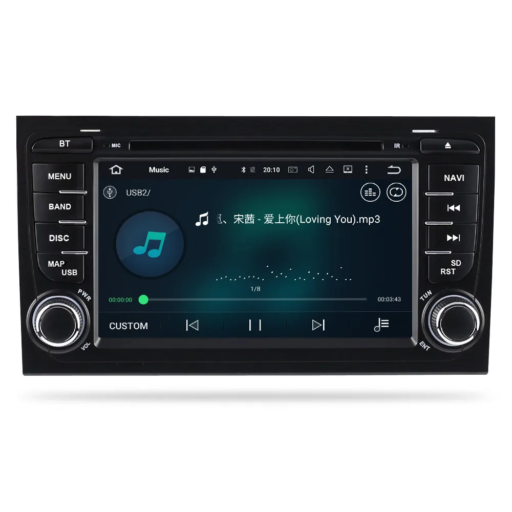 Discount Android 9.0 car Radio DVD Multimedia player for Audi A4 S4 2002-2008 Auto Audio Bluetooth GPS stereo Video Navigation 4
