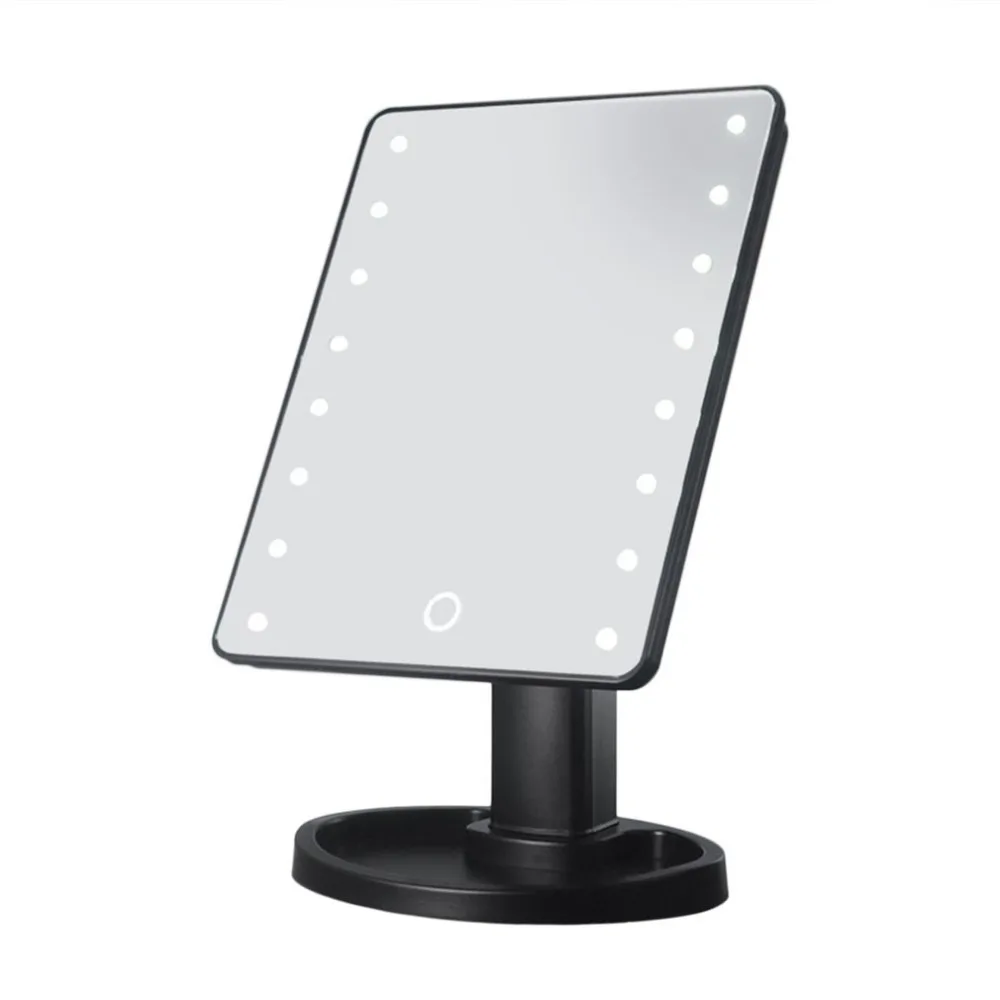 

1 pcs Portable Size 22LED Women Facial Makeup Mirror 360 Degree Rotation Touch Induction Tabletop Cosmetic Makeup Mirror
