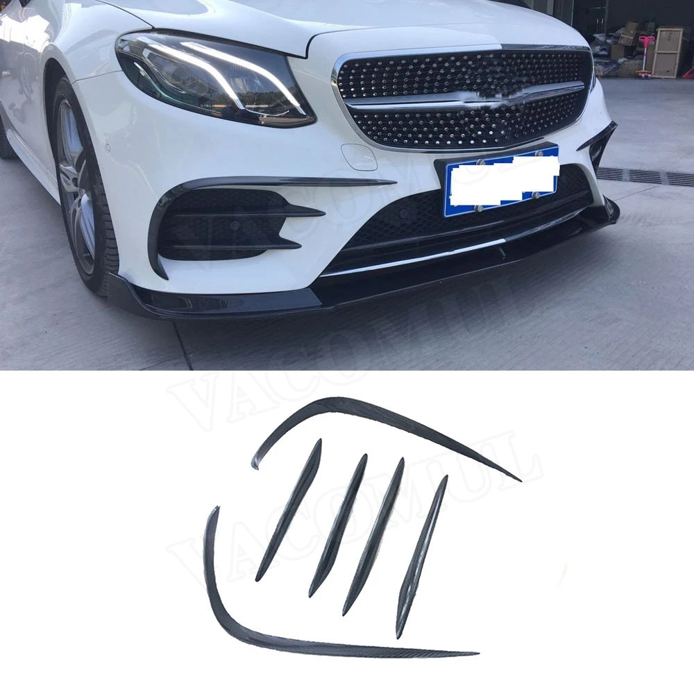 

6PCS Carbon Fiber Front FogLamp Air Vent Cover Trim Frame Strips For Mercedes Benz E Class W213 Sport 2017-2019