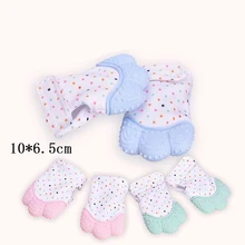 Buy Baby silicone abrasive gloves Newborn Nursing Mittens Teether Protect the finger Chewable Nursing Beads food grade 5 colors Free Shipping