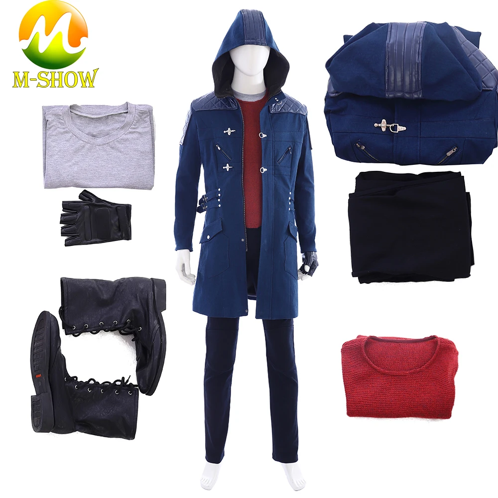 Custum Cosplay Costume Game Cosplay Clothes Devil May Cry 5 Cosplay Nero Costume  Full Set For Halloween Party