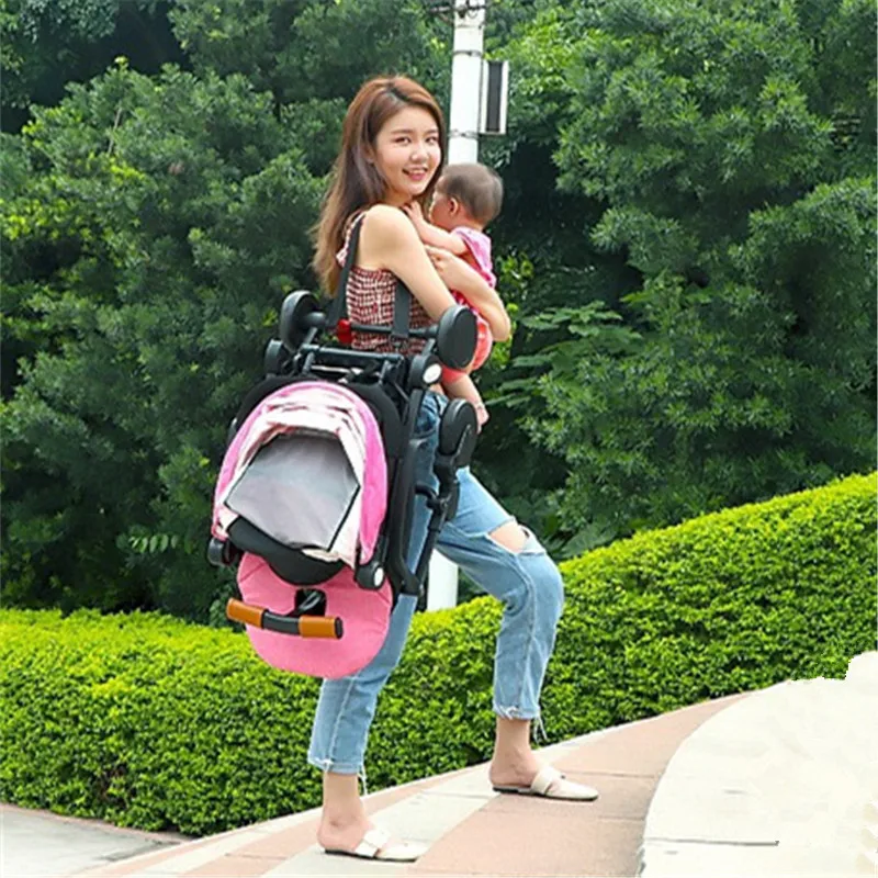 

Luxury Foldable Baby Stroller KidsTravel ultra-lightweight folding bebek arabasi can sit can lie Kinderwagen baby trolley